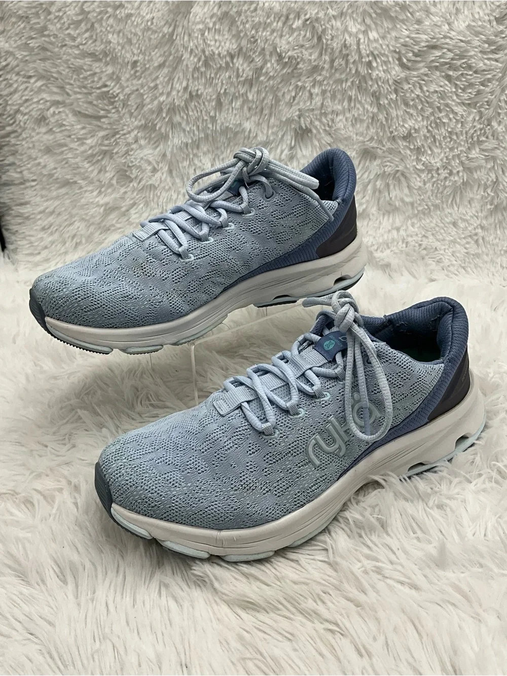 Ryka Devotion X Sneakers Size 8 Wide Blue Gray Walking Shoes
